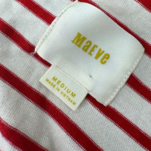 ANTHROPOLOGIE Maeve Striped Red and White One-Shoulder Dress Size Medium - Picture 5 of 6